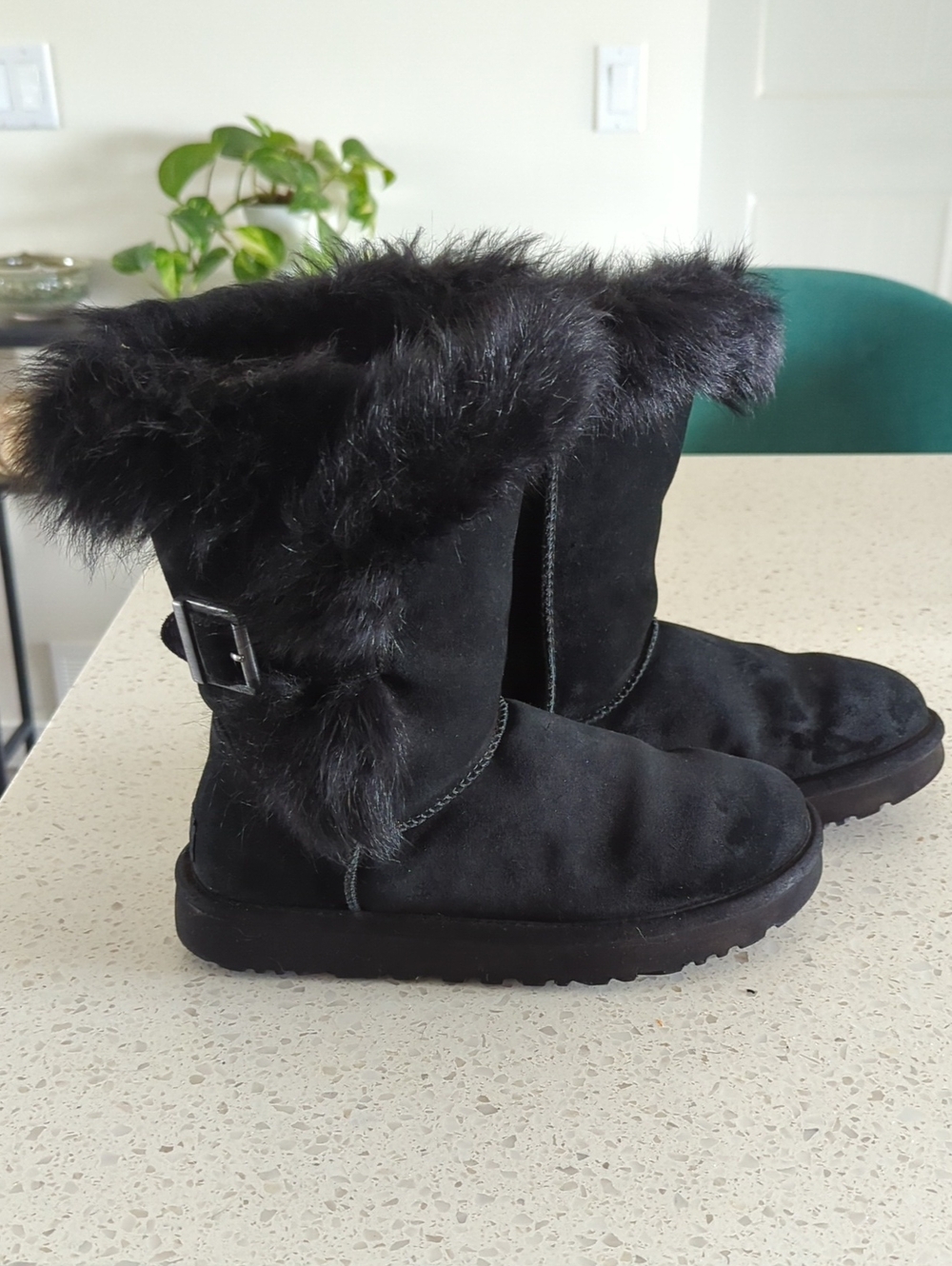 Authentic UGG Deena Mid-Calf Suede Boots — Women's Size 8